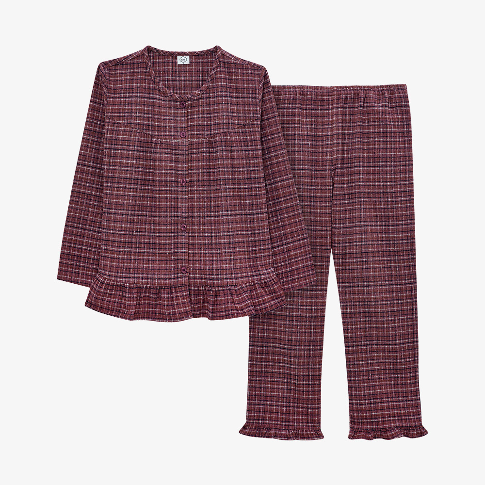 여성 선염 기모 파자마 #J64