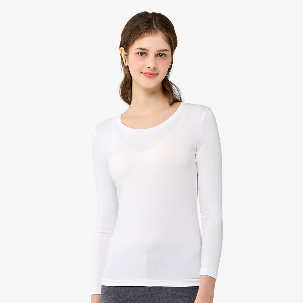 여성 히트업 화이트 9부 상의 #J06