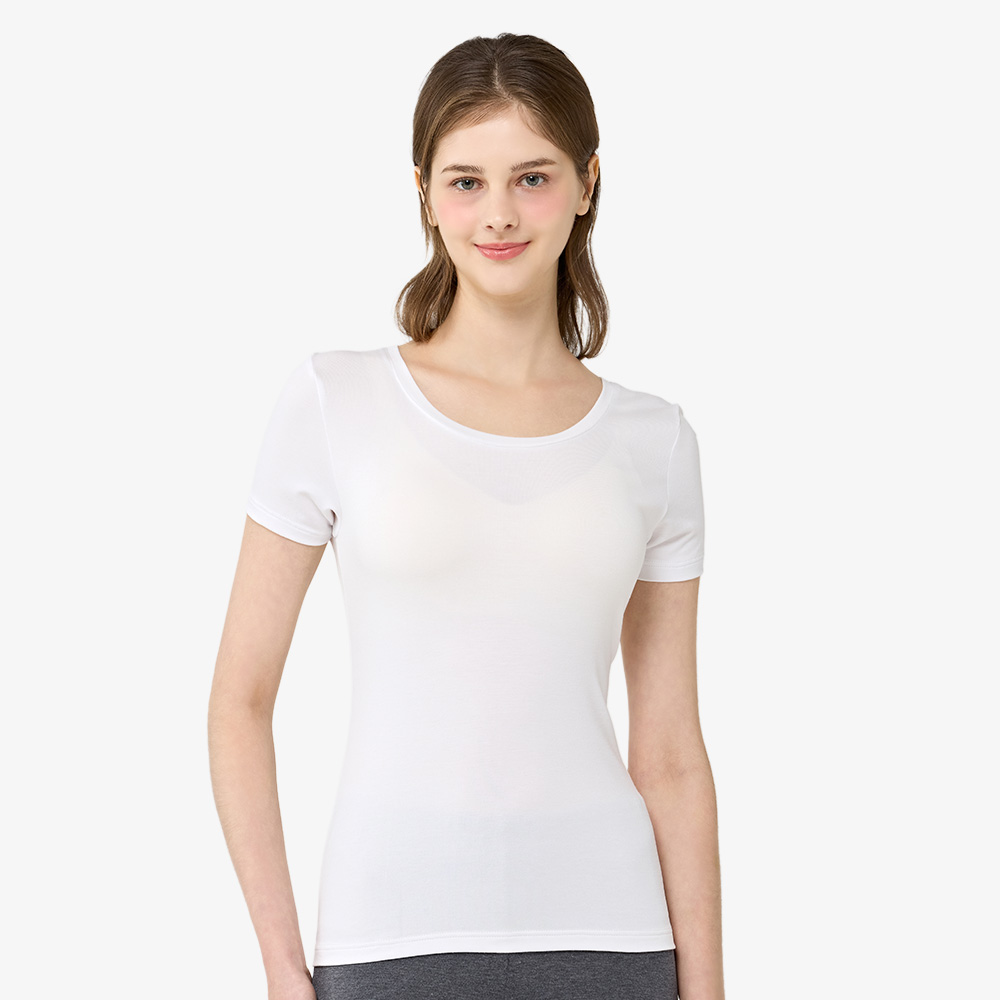 여성 히트업 화이트 3부 상의 #J04