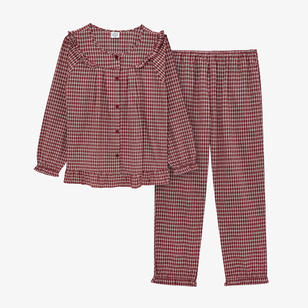 여성 선염 기모 파자마 #J63